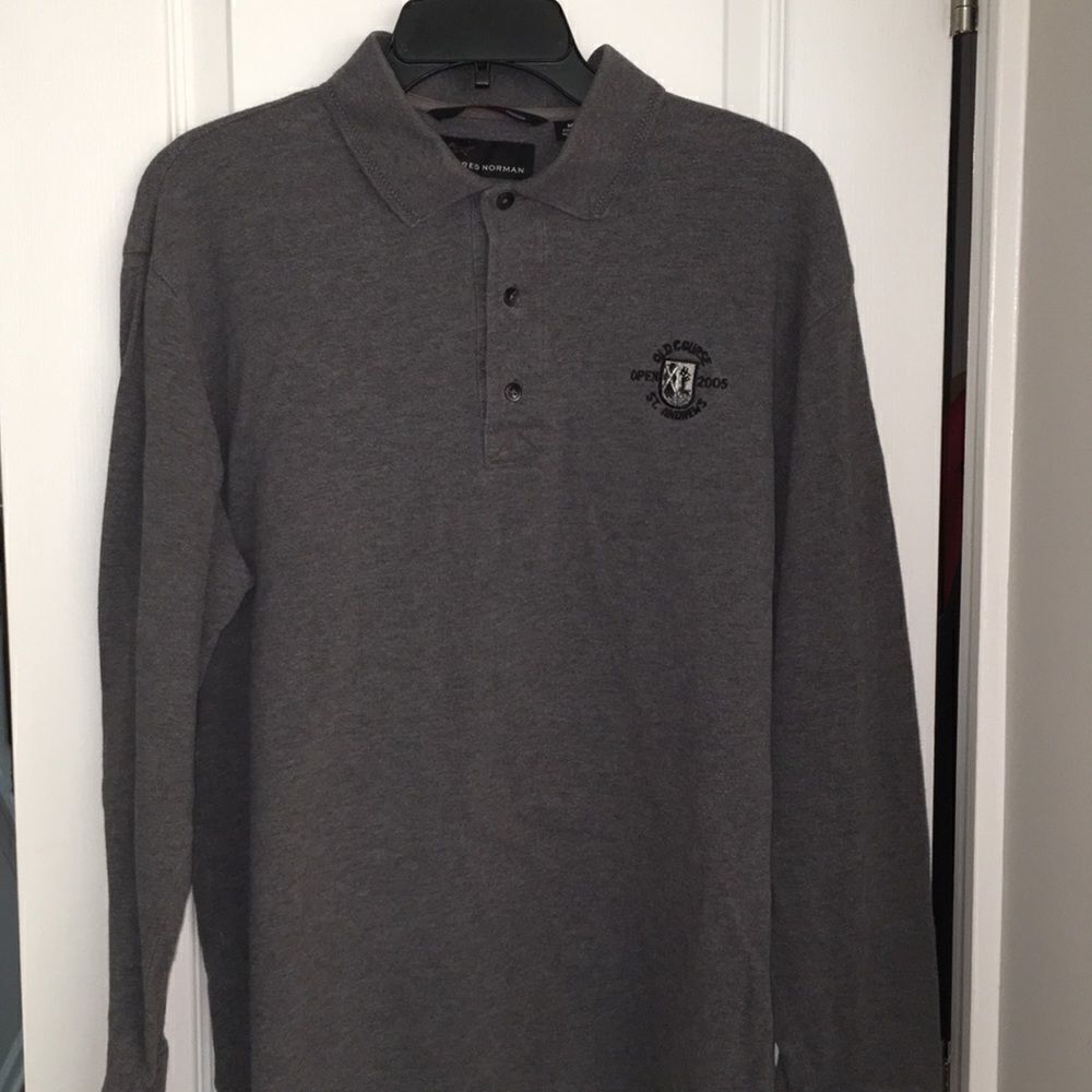 Gray authentic Tiger Woods 2005 British Open Old Course St Andrews golf shirt M